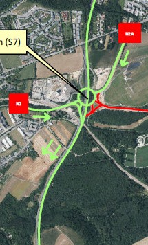 Pose de portiques sur la N2 entre l’échangeur Hamm (Irrgarten) et Sandweiler