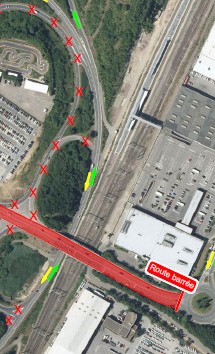 CR231: Chantier entre le rond-point Howald et le carrefour boulevard Raiffeisen/boulevard Kockelscheuer