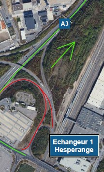 A3: Chantier sur l’échangeur Hesperange