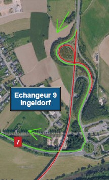 B7: Barrage entre l’échangeur Ingeldorf et l’échangeur Ettelbruck