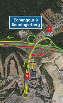 A1: Chantier sur l'échangeur Senningerberg (24-25.02.2024)