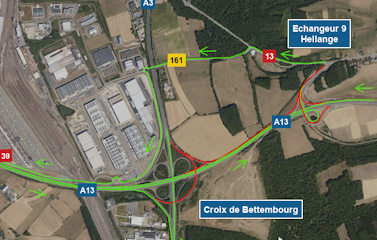 A13: Chantier entre l’échangeur Hellange et la Croix de Bettembourg (13.09.2024)