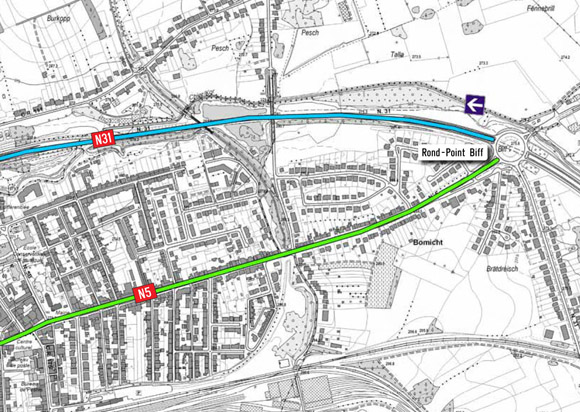 N31: Chantier entre Bascharage et Lamadelaine