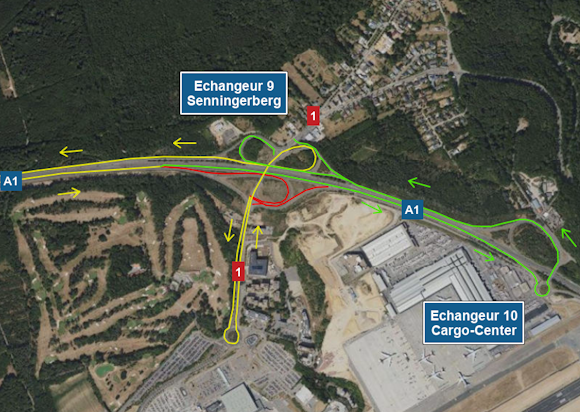 A1: Chantier sur l’échangeur Senningerberg (27-30.09.2024)