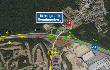 A1: Chantier sur l’échangeur Senningerberg (27-30.09.2024)