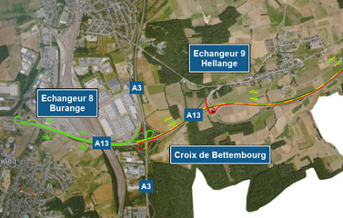 A13: Renouvellement de la couche de roulement entre la Croix de Bettembourg et l'échangeur Frisange