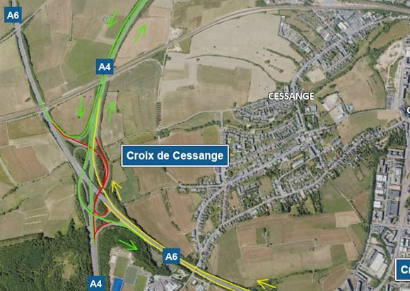 A6: Chantier sur la croix de Cessange (22-24.11.2024)