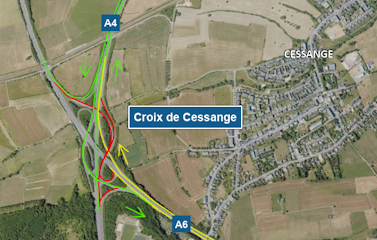 A6: Chantier sur la croix de Cessange (22-24.11.2024)