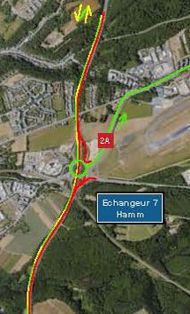 A1: Chantier entre la croix de Gasperich et l’échangeur Kirchberg (23-26.05.2025)