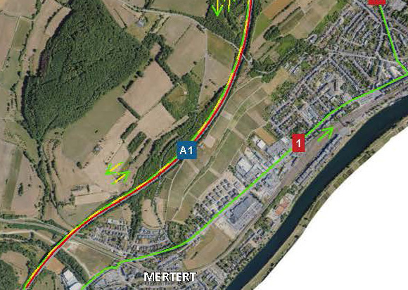 A1: Renouvellement de la couche de roulement entre l’échangeur Mertert et l’échangeur Wasserbillig (17-20.10.2025)