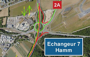 A1: Chantier entre la croix de Gasperich et l’échangeur Hamm (07-10.11.2025)