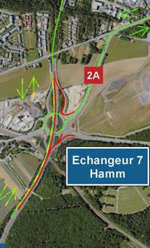 A1: Chantier entre la croix de Gasperich et l’échangeur Hamm (07-10.11.2025)