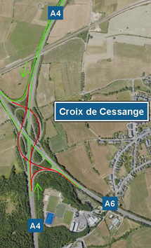 A4/A6: Chantier à la croix de Cessange (15-17.11.2025)