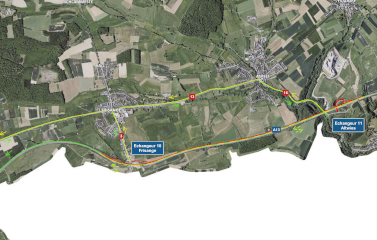 A13: Chantier entre l’échangeur Altwies et l’échangeur Frisange de l’autoroute (10-13.07.2026)