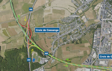 A6: Chantier sur la croix de Cessange (10-11.07.2026)