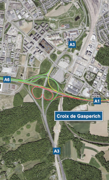 A1: Renouvellement de la couche de roulement entre la croix de Gasperich et l’échangeur Hamm de l’autoroute (17-20.07.2026)