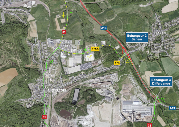 A13: Chantier entre l’échangeur Differdange et le rond-point Biff de l’autoroute (24-27.07.2026)