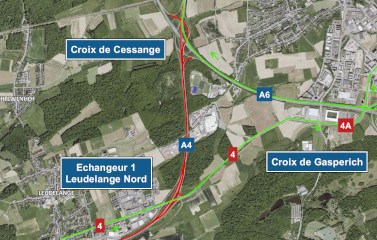 A4: Renouvellement de la couche de roulement entre la Jonction Esch et la Croix de Cessange de l’autoroute du vendredi 25 septembre vers 20h00 jusqu’au lundi 28 septembre vers 05h00.