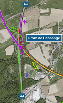 A6: Renouvellement de la couche de roulement entre la croix de Gasperich et la croix de Cessange (09-12.10.2026)